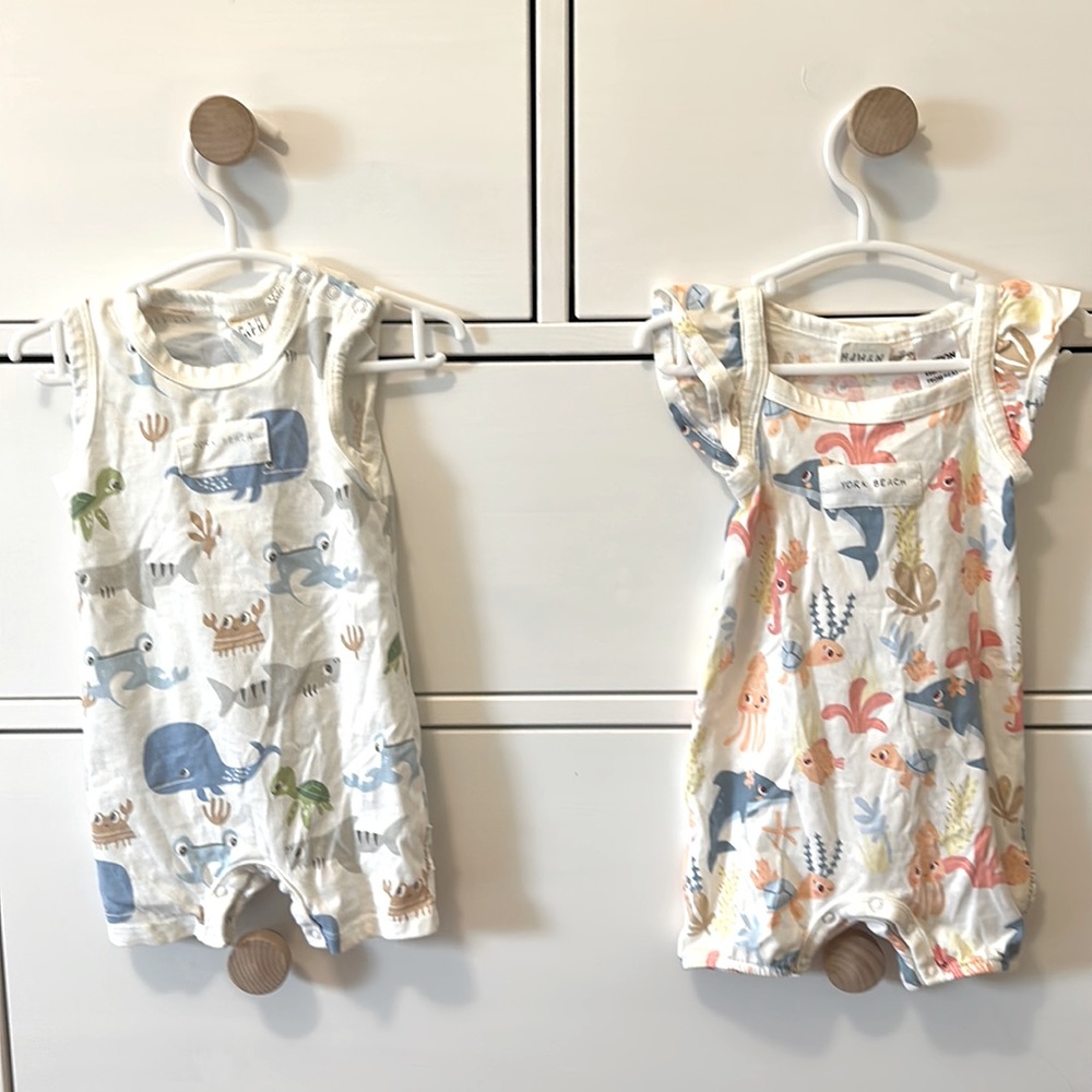 Summer York Beach Matching Twin Outfits